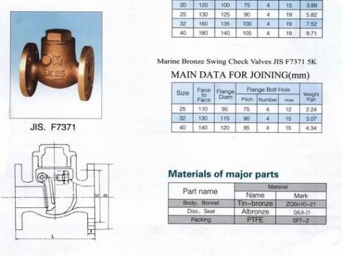 Marine Bronze Swing Check Valve
