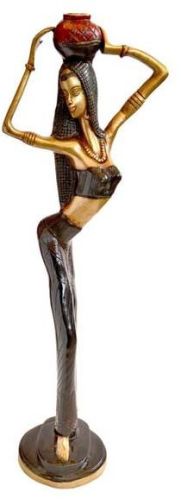 Brass African Lady Statue