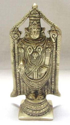 Brass Balaji Statue, Overall Dimensions (mm) : 6.5X3.5X14 Inches