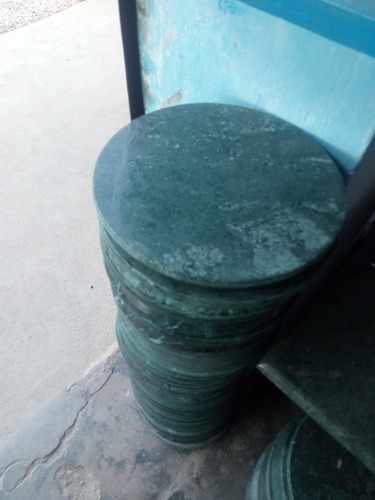 Polished Green Marble Chakla, Shape : Round