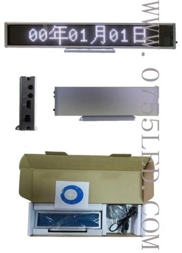 White LED Scrolling Bar Sign, LED Battery Display, USB Tabletop Display Board LED Desk Board