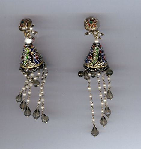 Shilpcreationjeweller Earrings, Color : Black