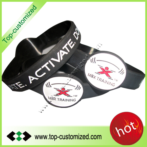 Custom Screen Print Silicone Bracelet, Brand Name : Top-Customized