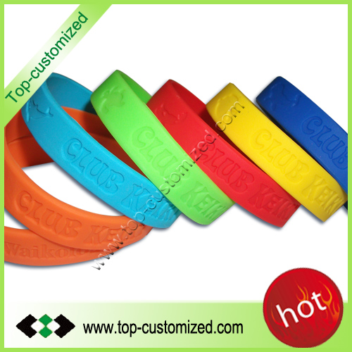 Fashion Debossed Silicone Bracelet, Brand Name : Top-Customized