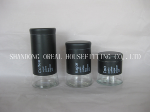 Three Glass Canisters Set, Brand Name : oreal