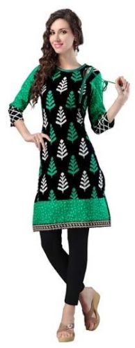 Black Cotton Printed Kurtis