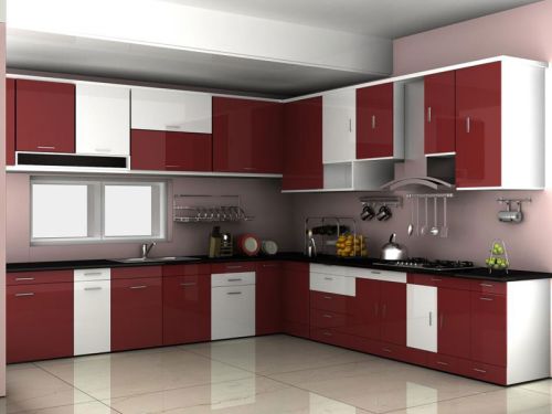 V Shape Plywood Polished Modular Kitchen, For Home, Hotel, Restaurent, Pattern : Morden