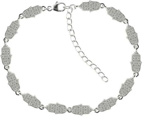 Hamsa Charms 925 Sterling Silver 925 Italian Silver Bracelet
