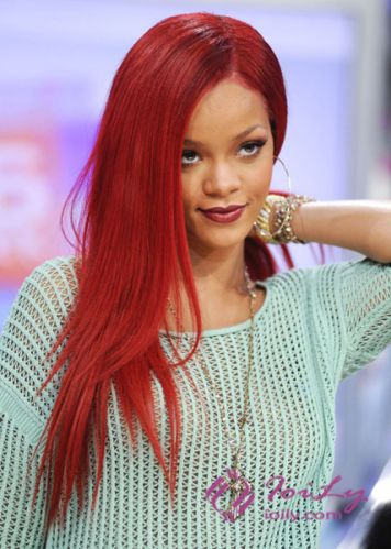 Medium Length Red Hair Curly Wigs