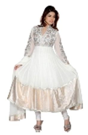 Designer White Anarkali Salwar Kameez