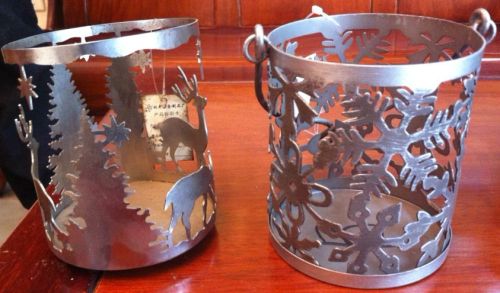 Silver Metal Candle Holder