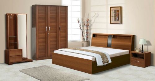 Non Polished Hemlock Wood Bedroom Furniture Set, For Home, Hotel, Feature : Attractive Look, High Strength