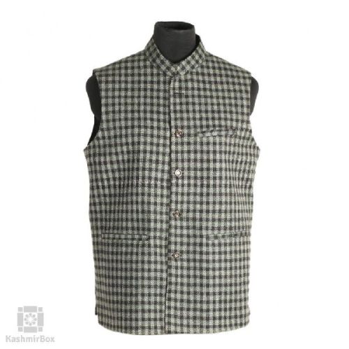 Black White Herringbone Tweed Waistcoat, Size : Chest 36 Inches, Length 28 Inches, Shoulder 32 Inches