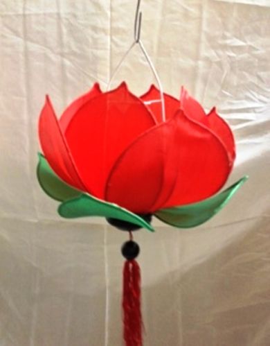 Silk Lotus Lamp Red Colour, Brand Name : denlongviet.com