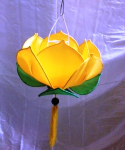 Silk Lotus Lamp Yellow Colour, Brand Name : denlongviet.com