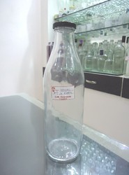 Round 1000ml Milk Glass Bottles