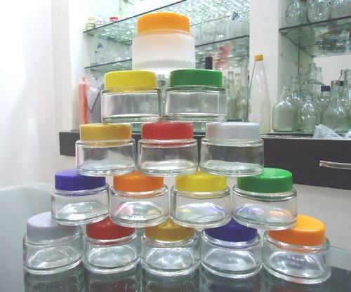 50 Gms Cream Glass Jar With Cap