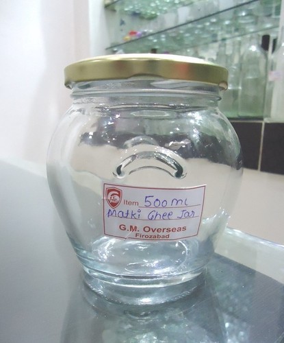 GMO 500ml Matki Glass Jars, Color : Transparent