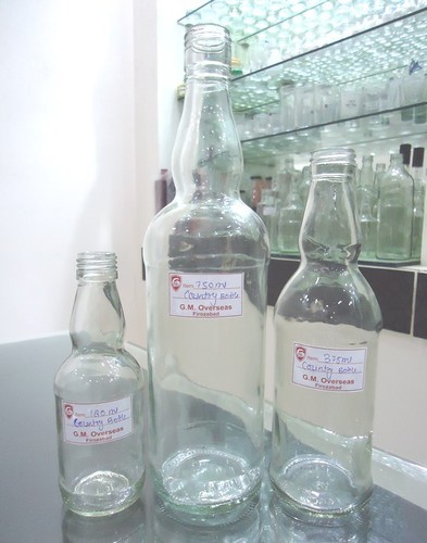 Round Country Glass Bottles, Color : Transparent