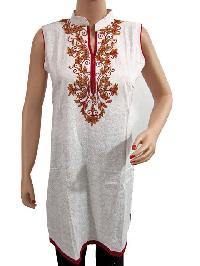 Embroidered Ladies Kurta, Purity : Sleeveless