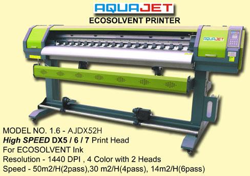 AQUAJET Eco Solvent Printer, For Vinyl, Flex., Plate Type : Roll Feed