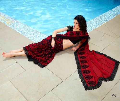 Embroidered sarees, Saree Length : 6.3 Meter