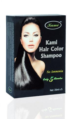 Kami Hair Color Shampoo, Color : Black