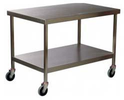 Polished Plain Steel Hospital Food Table, Feature : Durable, Fine Finished, Shiny