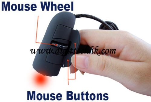 Mini USB Optical Finger Mouse, Packaging Type : Black
