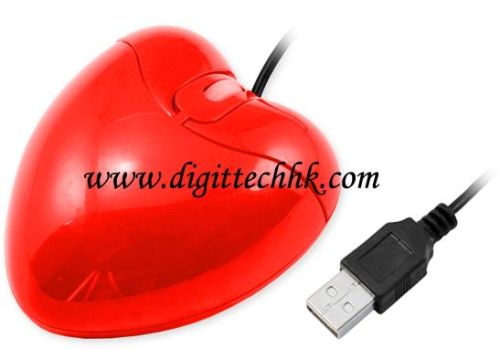 Red Heart USB 3d Optical Mouse