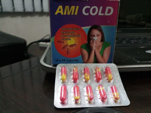 Ami Cold Capsules (Chlorpheniramine Maleate 4mg + Phenylephrine HCL 10 Mg)