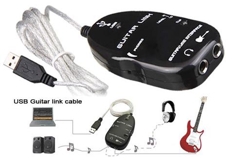 USB Guitar Link Cable, Brand Name : KONIX, Packaging Type : white