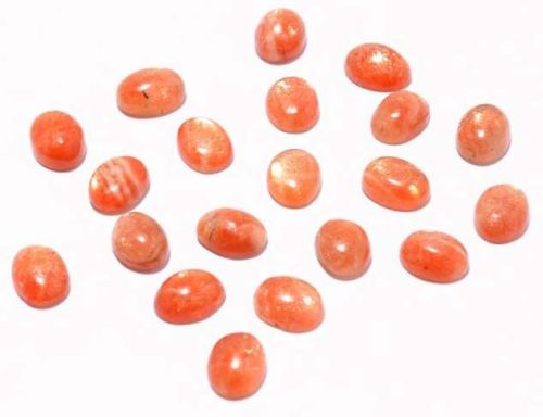 Sunstone Oval Flat Back Cabochon Stone