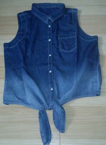 Ladies Sleeveless Denim Shirts