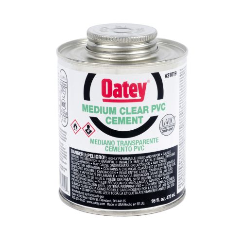 OATEY MEDIUM CLEAR PVC CEMENT