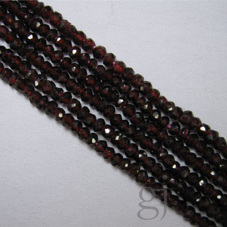 Goforjewel Garnet Faceted Rondelle Beads