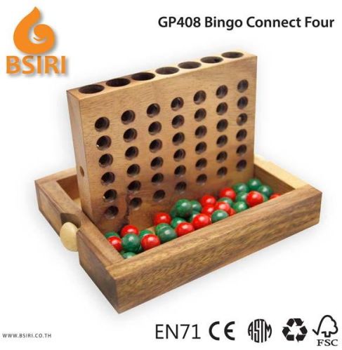 Four In A Row A Strategy Game For Two (Colors Vary) Wooden Puzzle Games