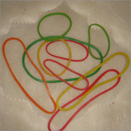 Prasad Udyog Round Silky Rubber Bands, For Binding, Sealing, Size : 1-3inch