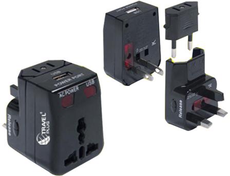 Universal Travel Adapter, Packaging Type : White, black
