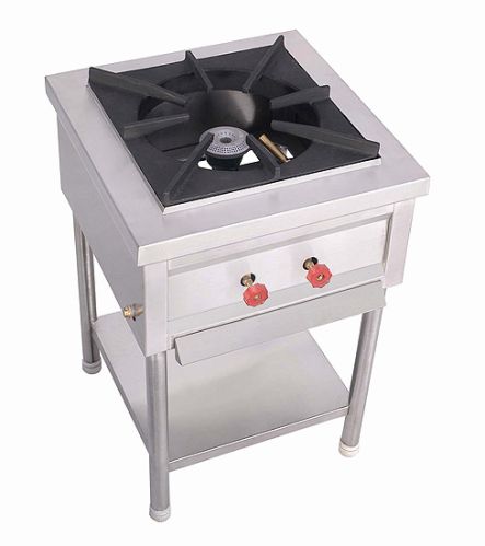 Stainless Steel Polished Single Burner Gas Stove, For Hotel, Kitchen, Feature : Shiny Look