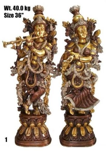 Brass Radha Krishna Statue