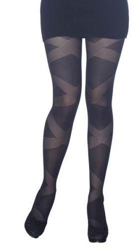 Bandage Pattern Black Stockings