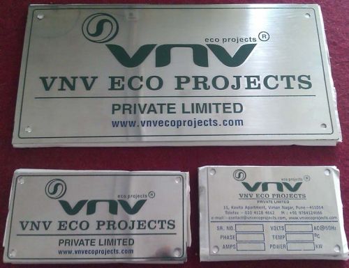Stainless Steel Name Plates, Grade : SS304