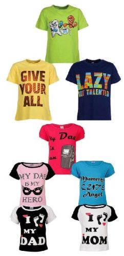 GIRLS Graphic Printed Round Neck Short Top T-SHIRT