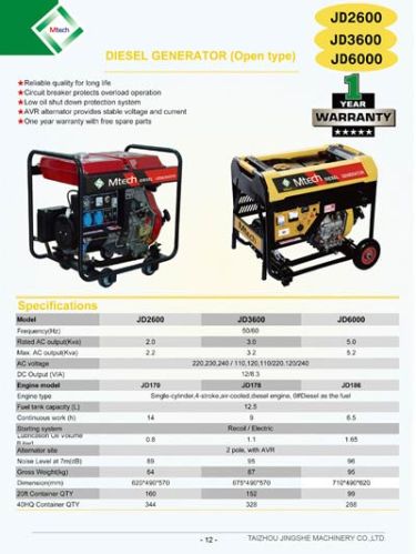 Diesel generator, Brand Name : Mtech, Output Type : AC Single Phase