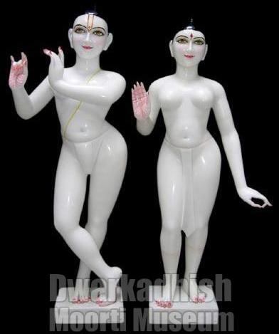 Plain Marble Radha Krishna Statue Multisizes