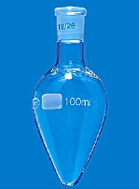 Single Neck Pear Shaped Flasks, For Chemical Laboratory, Capacity : Upto 500 Ml