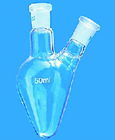 Cylindrical Two Neck Pear Shaped Flasks, For Chemical Laboratory, Capacity : 10 Ml, 25 Ml, 50 Ml, 100 Ml