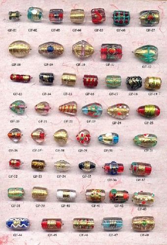 Gold Foil Glass Beads