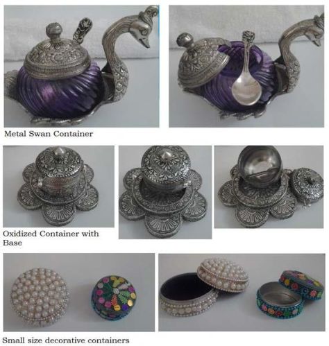 Metal Swan Shaped Container